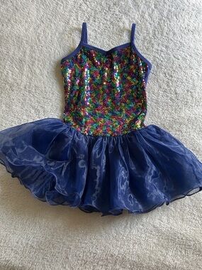 Zaclotre Kids Sequin Tutu Dress - Navy Multicolor